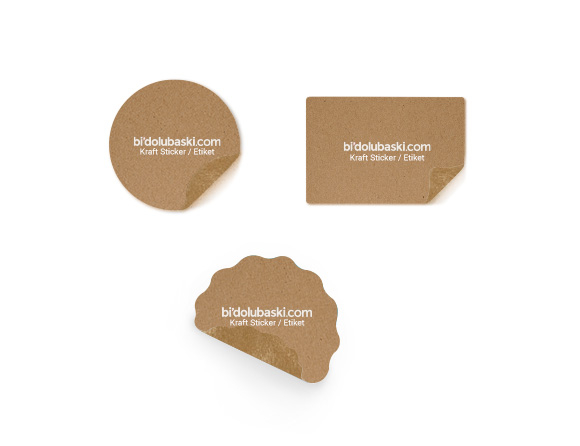 Kraft Sticker / Etiket Baskı Online Siparişle Bidolubaskı'da