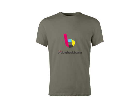 Haki Renk Unisex Tişört Baskı Bidolubaskı'da!