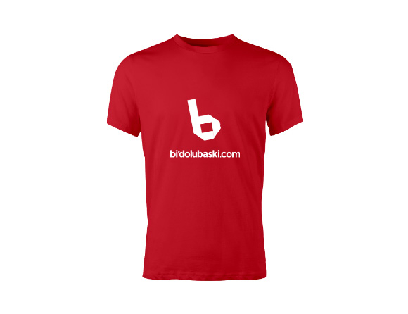 Kırmızı Renk Unisex Tişört Baskı Bidolubaskı'da!