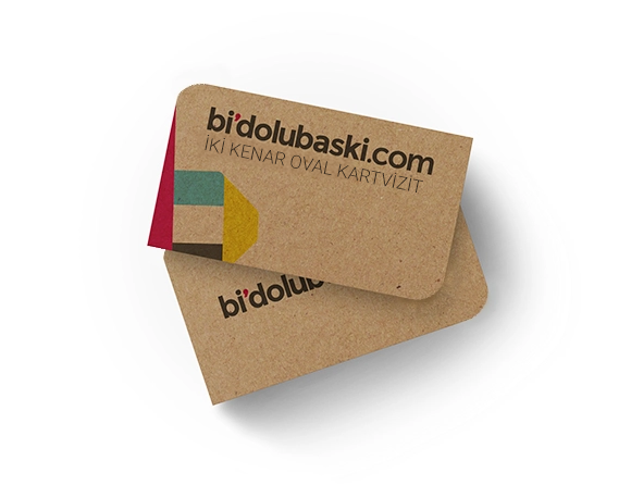 İki Kenar Oval Kartvizit Bidolubaskı'da!